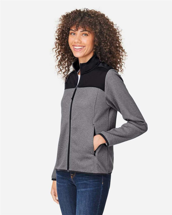 CORE365 CE74W - Chaqueta Venture Heathered Stripe Hybrid, Mujer