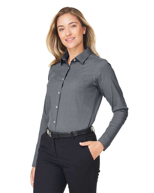 Devon & Jones DG505W - Camisa de vestir de popelina CrownLux Performance® Spencer para mujer