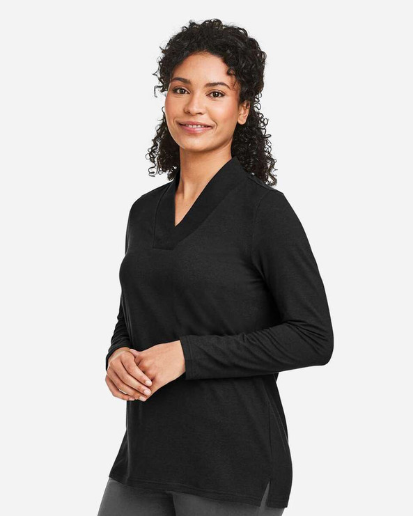 Devon & Jones DP121W - Top de punto con cuello chal Raleigh, mujer