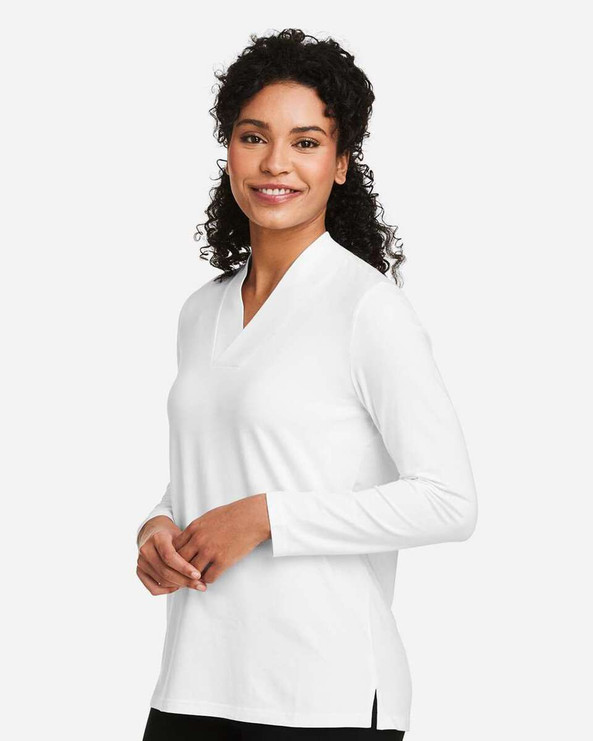 Devon & Jones DP121W - Top de punto con cuello chal Raleigh, mujer