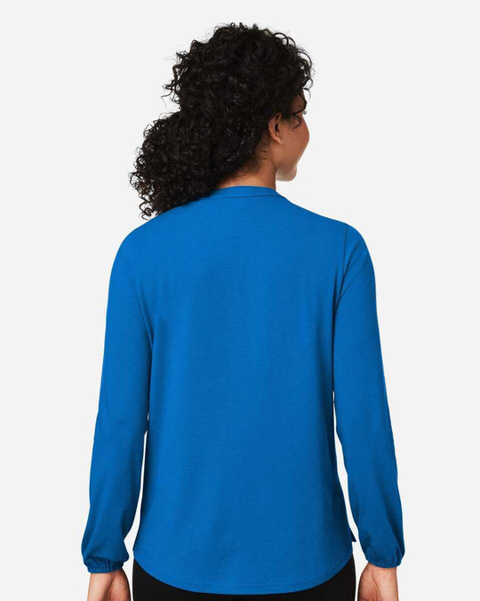 Devon & Jones DP122W - Top de punto con media tapeta Raleigh, mujer