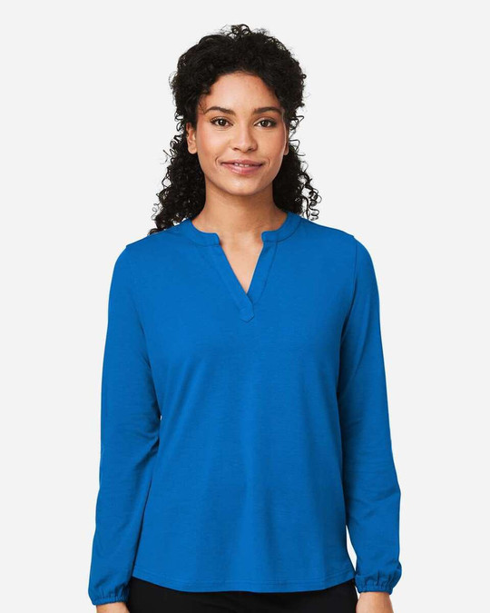 Devon & Jones DP122W - Top de punto con media tapeta Raleigh, mujer