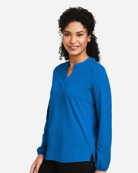 Devon & Jones DP122W - Top de punto con media tapeta Raleigh, mujer