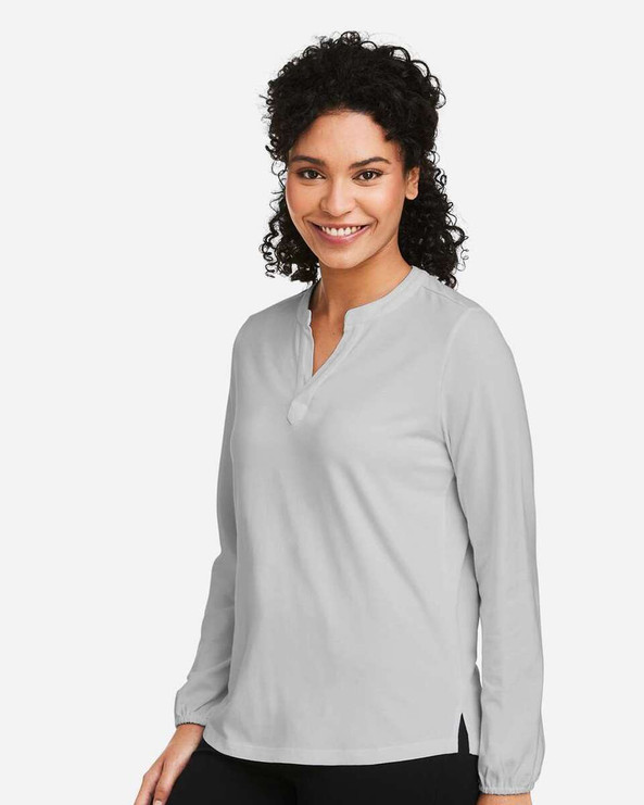 Devon & Jones DP122W - Top de punto con media tapeta Raleigh, mujer