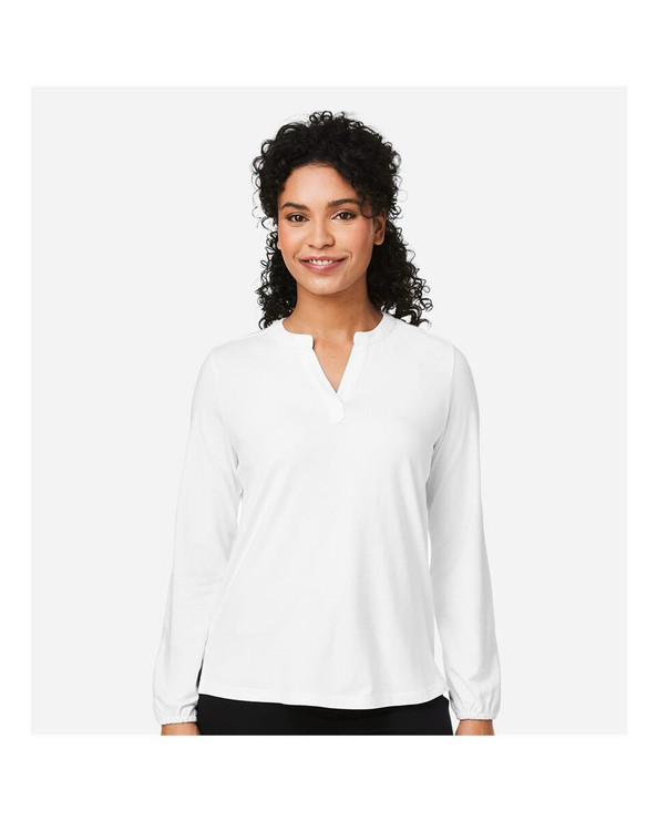 Devon & Jones DP122W - Top de punto con media tapeta Raleigh, mujer