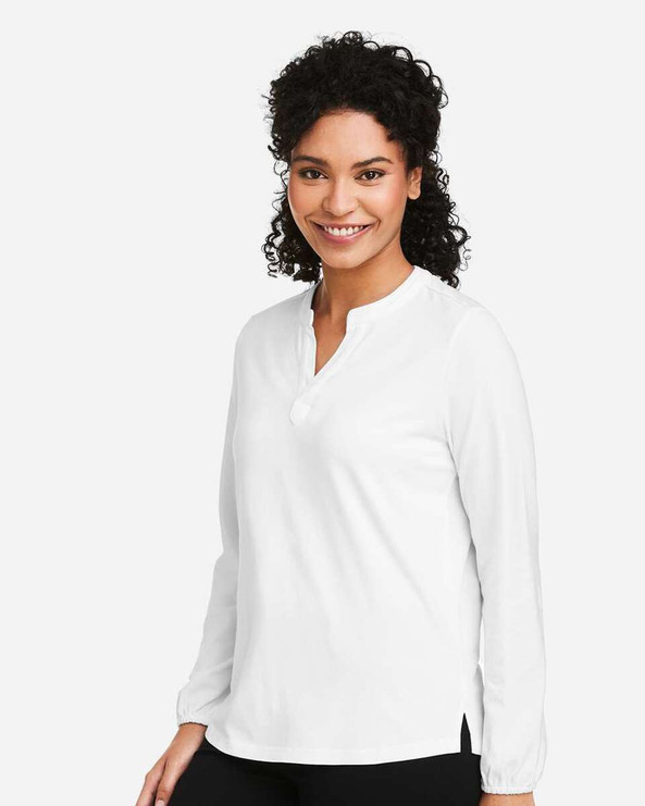 Devon & Jones DP122W - Top de punto con media tapeta Raleigh, mujer