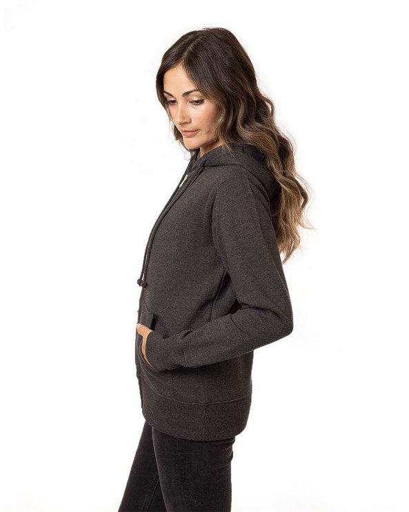 Econscious EC4580 - Sudadera con capucha y cremallera completa para mujer, Heathered