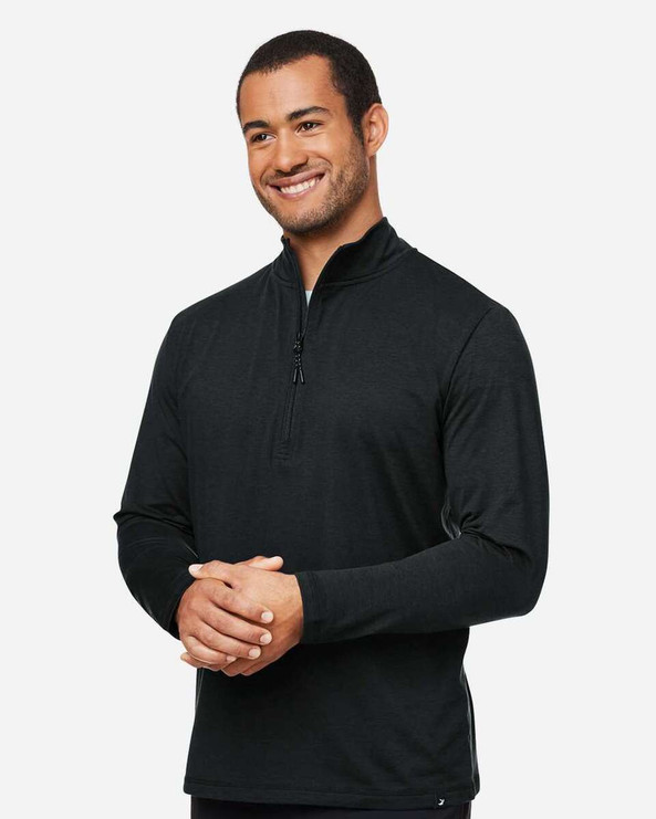 Glyder MDP1772 - Marbled Jersey Fairway Quarter-Zip Pullover