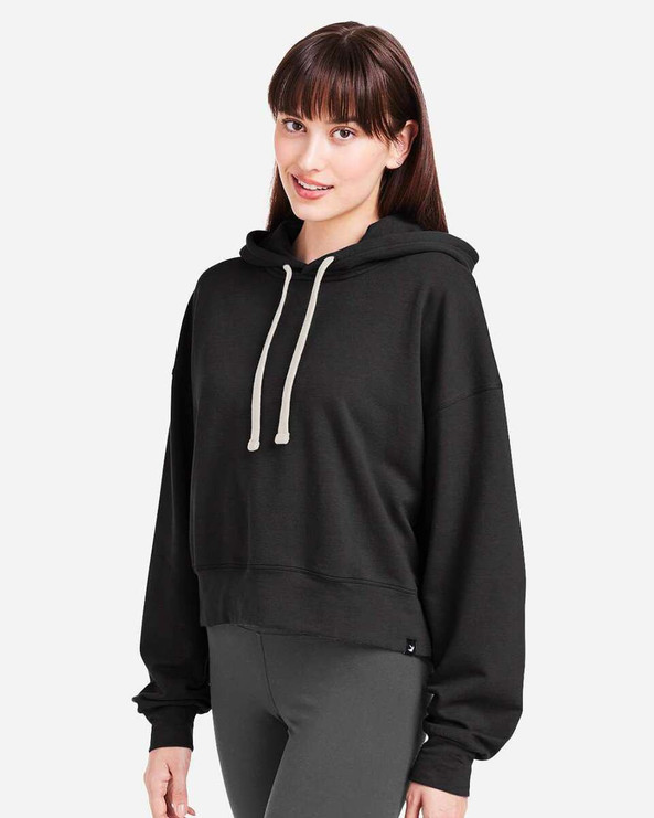 Glyder PDP1725 - Women's Vintage Oversized Cropped Hooded Sweatshirt