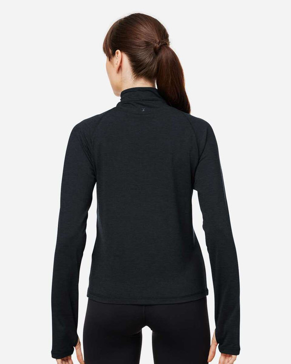 Glyder PDP8023 - Jersey jaspeado de mujer Fairway Quarter-Zip Pullover