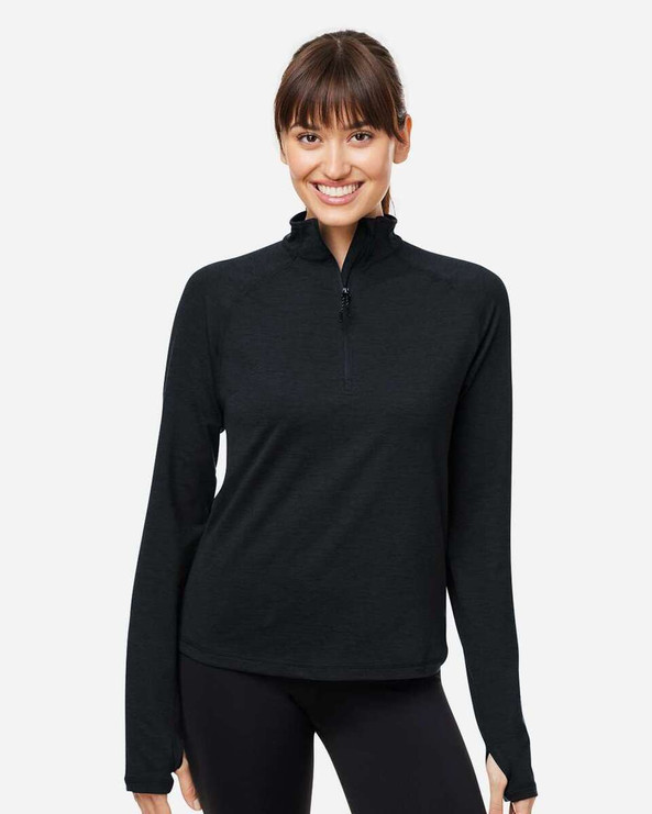 Glyder PDP8023 - Jersey jaspeado de mujer Fairway Quarter-Zip Pullover