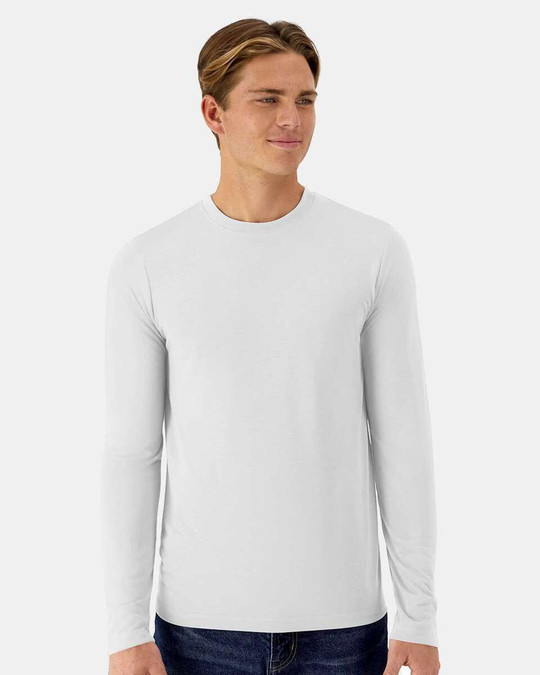 Hanes 484L - Camiseta de manga larga Cool DRI® Cotton Touch