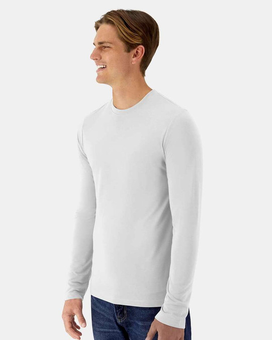 Hanes 484L - Camiseta de manga larga Cool DRI® Cotton Touch