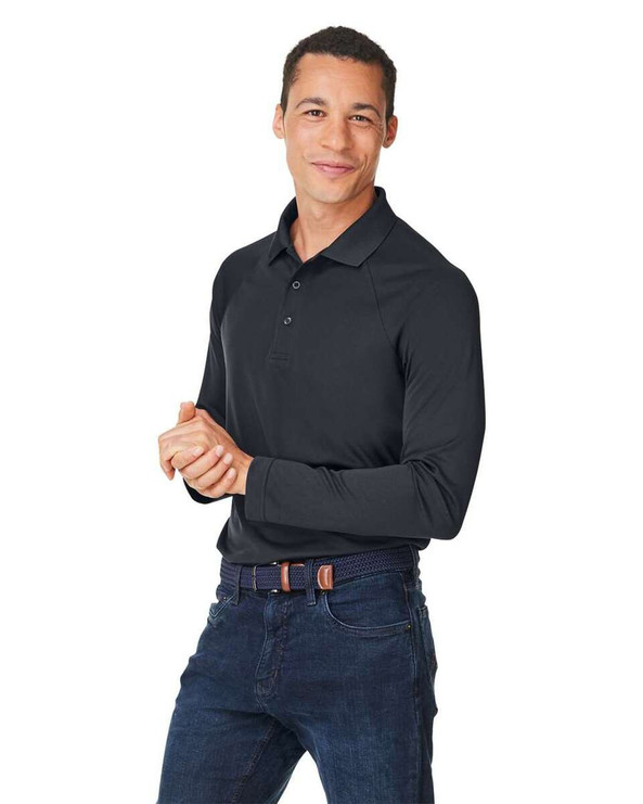 Harriton M208L - Polo de manga larga Charge Snag and Soil Protect para hombre