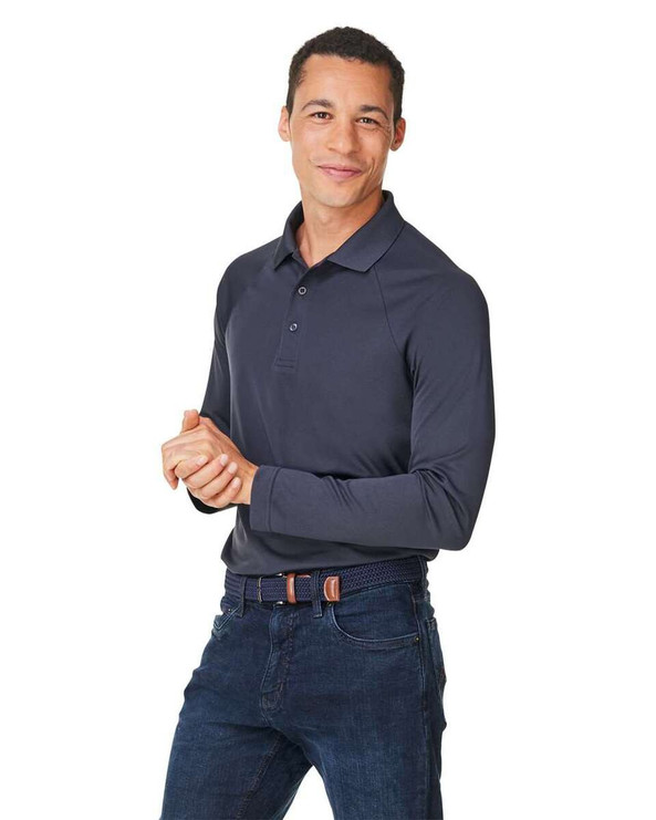 Harriton M208L - Polo de manga larga Charge Snag and Soil Protect para hombre