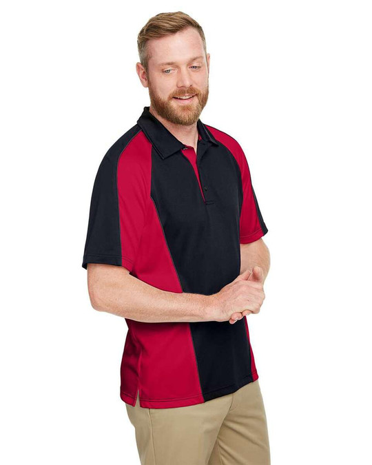 Harriton M385 - Polo Advantage Snag Protection Plus IL Colorblock para hombre