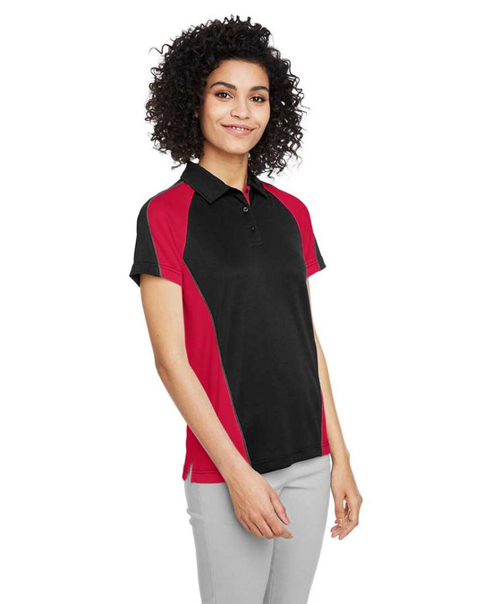 Harriton M385W - Polo de mujer Advantage Snag Protection Plus IL Colorblock