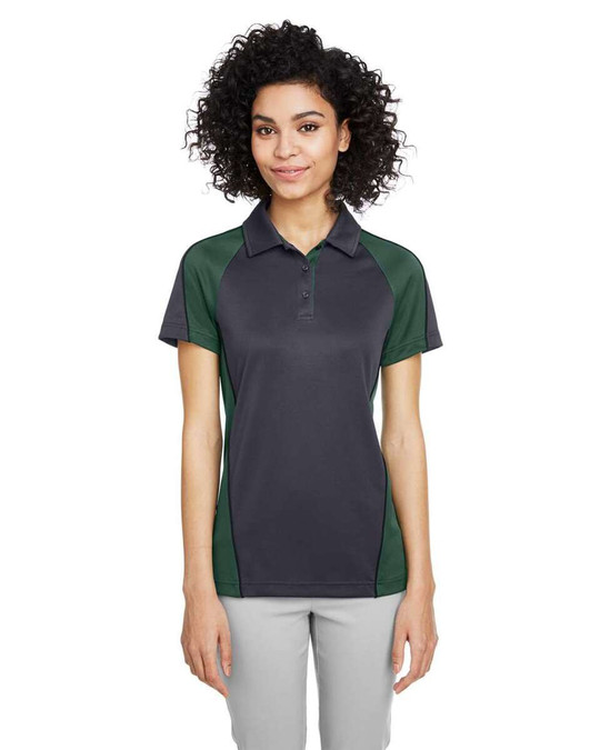 Harriton M385W - Polo de mujer Advantage Snag Protection Plus IL Colorblock