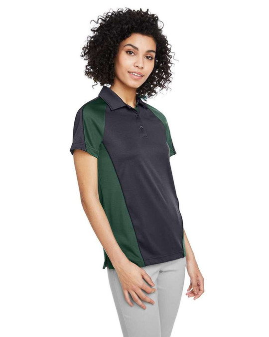 Harriton M385W - Polo de mujer Advantage Snag Protection Plus IL Colorblock