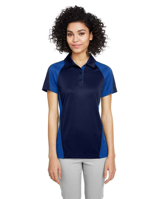 Harriton M385W - Polo de mujer Advantage Snag Protection Plus IL Colorblock