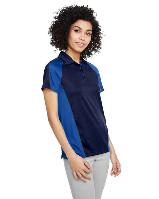 Harriton M385W - Polo de mujer Advantage Snag Protection Plus IL Colorblock