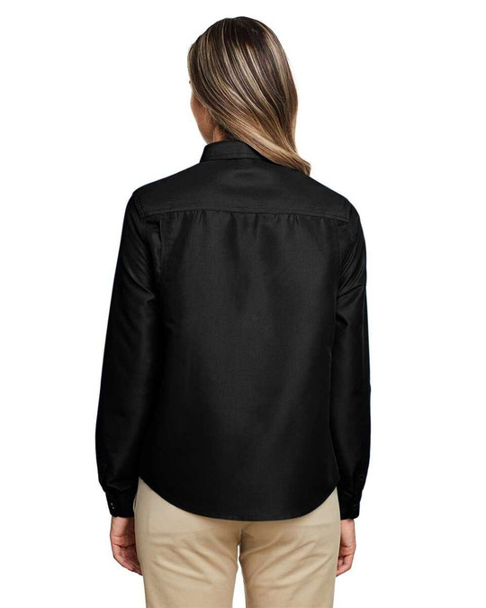 Harriton M580LW - Camiseta de manga larga para mujer Key West Performance Staff Shirt