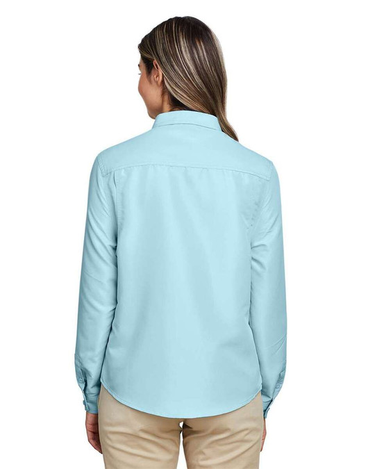 Harriton M580LW - Camiseta de manga larga para mujer Key West Performance Staff Shirt