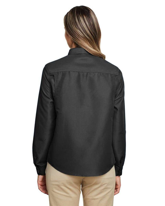 Harriton M580LW - Camiseta de manga larga para mujer Key West Performance Staff Shirt