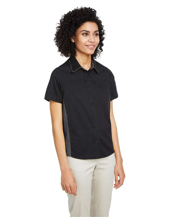 Harriton M586W - Women's Flash IL Colorblock Shirt