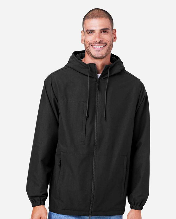 Harriton M73 - Unisex Flex Twill Hooded Jacket