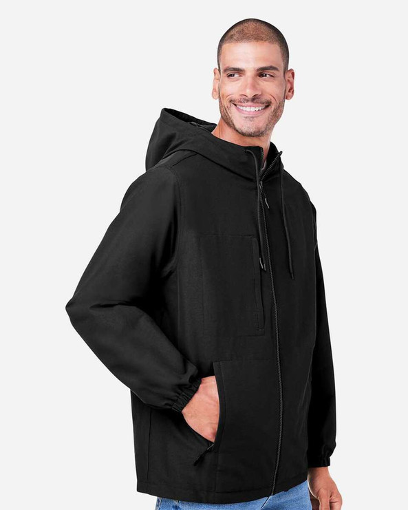 Harriton M73 - Unisex Flex Twill Hooded Jacket