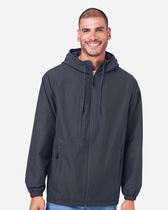 Harriton M73 - Unisex Flex Twill Hooded Jacket