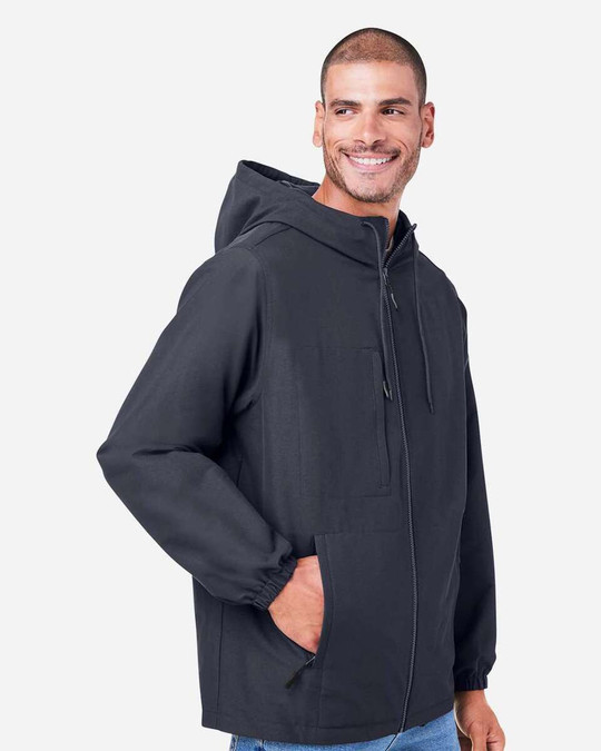 Harriton M73 - Unisex Flex Twill Hooded Jacket