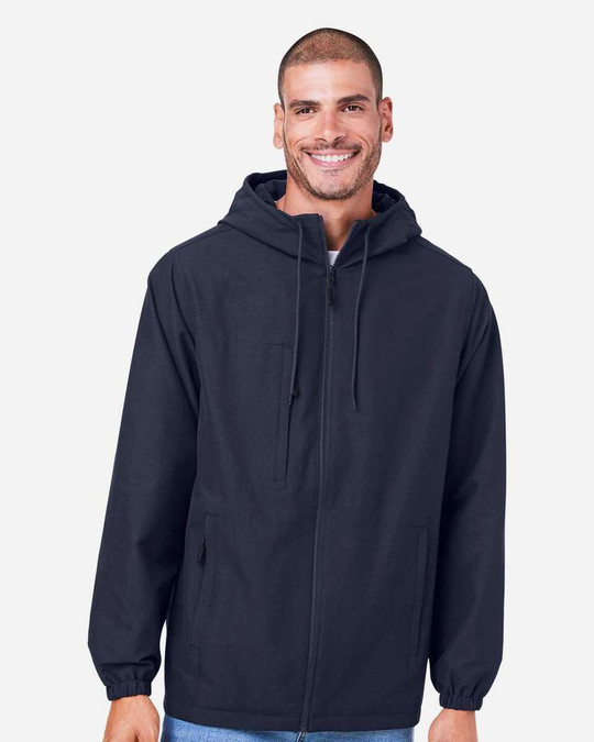 Harriton M73 - Chaqueta unisex con capucha Flex Twill