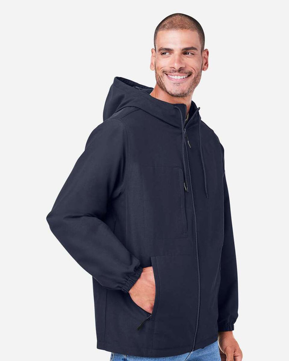 Harriton M73 - Unisex Flex Twill Hooded Jacket