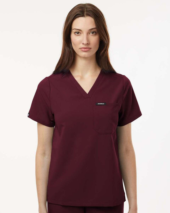 Jaanuu W10001 - Women's Rhena Essential 1-Pocket Scrub V-Neck Top