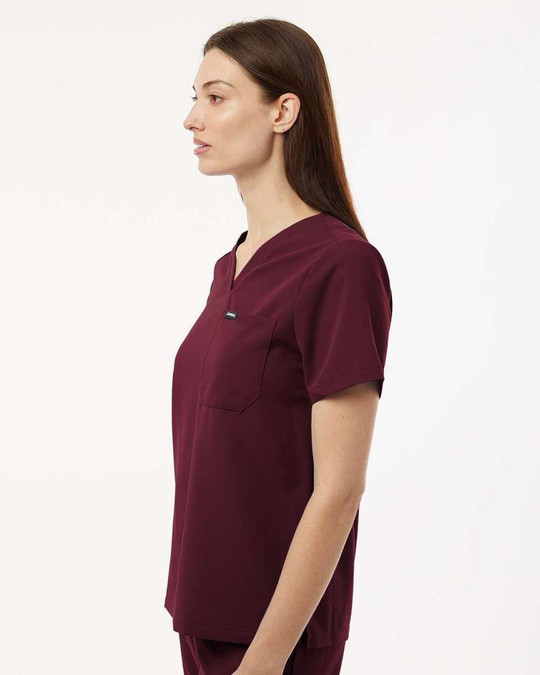 Jaanuu W10001 - Blusa médica Rhena Essential, cuello en V, 1 bolsillo, mujer