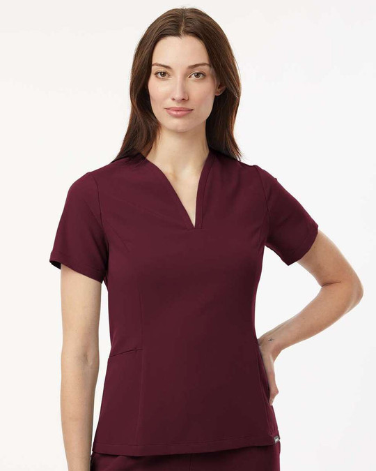 Jaanuu W10003 - Blusa médica Calix Fit &amp; Flare, cuello en V, mujer