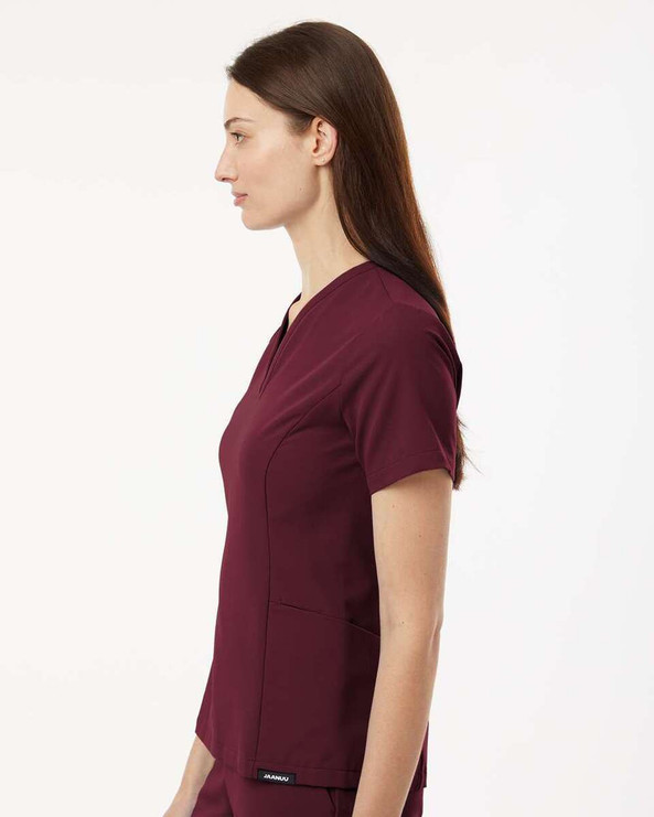 Jaanuu W10003 - Women's Calix Fit & Flare Scrub V-Neck Top
