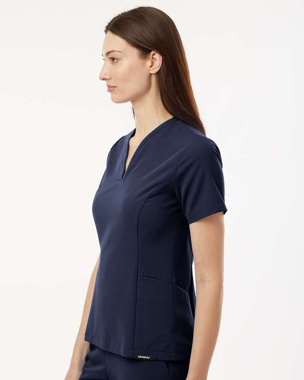 Jaanuu W10003 - Women's Calix Fit & Flare Scrub V-Neck Top