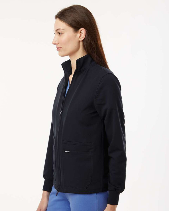 Jaanuu W60001 - Women's Ceri Essential Full-Zip 6-Pocket Scrub Jacket