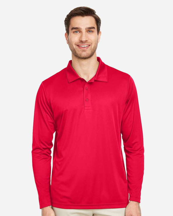Team 365 TT51L - Polo de manga larga Zone Performance para hombre