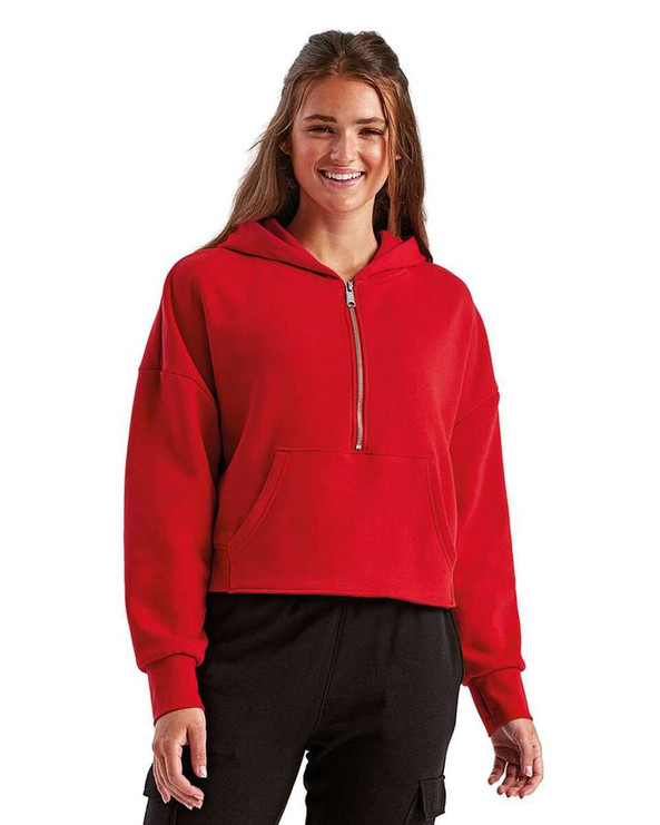 TriDri TD077 - Sudadera con capucha y media cremallera Alice, mujer