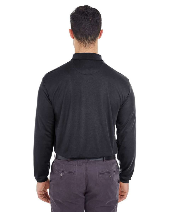 UltraClub 8210LS - Polo de malla de piqué de manga larga Cool &amp; Dry para hombre