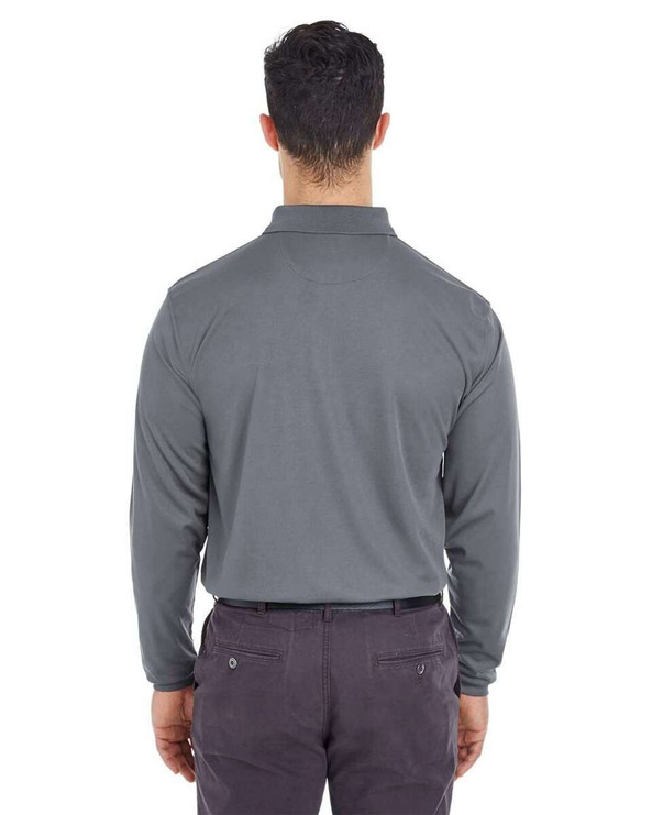 UltraClub 8210LS - Men's Cool & Dry Long Sleeve Mesh Piqué Polo