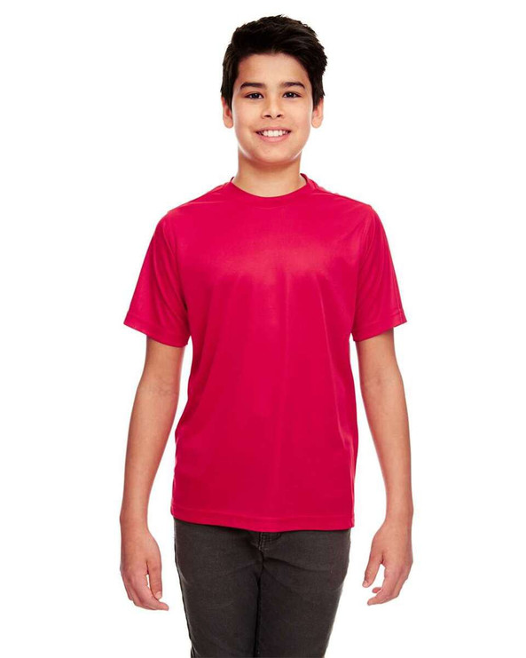 UltraClub 8420Y - Camiseta juvenil Cool &amp; Dry Sport Performance Interlock