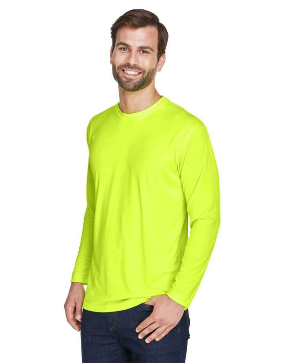 UltraClub 8422 - Camiseta de manga larga Cool &amp; Dry Sport Performance Interlock para hombre