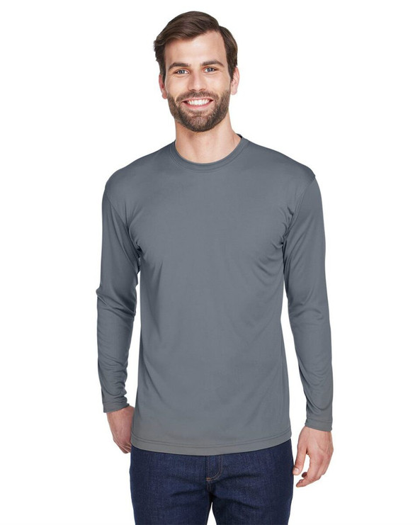 UltraClub 8422 - Camiseta de manga larga Cool &amp; Dry Sport Performance Interlock para hombre