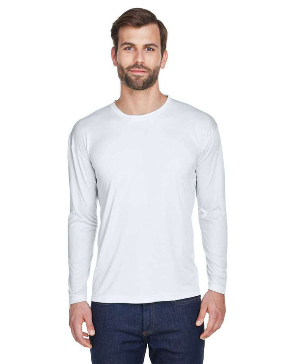 UltraClub 8422 - Camiseta de manga larga Cool &amp; Dry Sport Performance Interlock para hombre