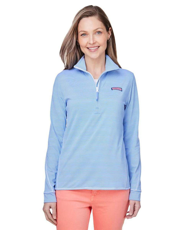 vineyard vines K002521 - Women's Microstripe Sankaty Half-Zip Pullover